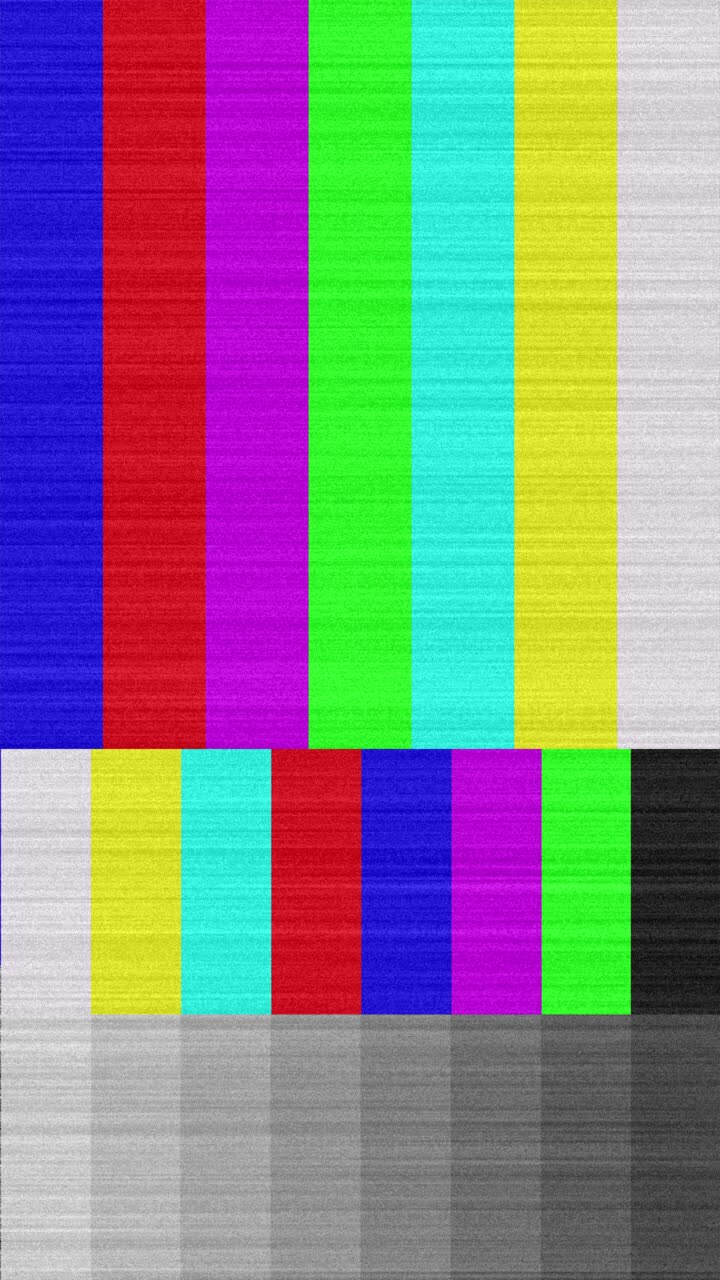 Glitching Television Color Bars Test Pattern