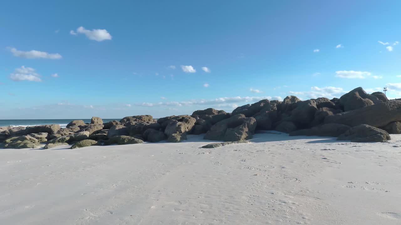 해변의 바위 강에서 바다까지 해변 플래글러 카운티 플로리다