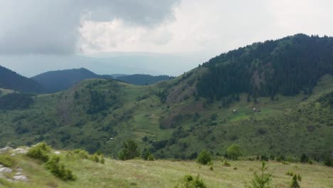 dramatic serbia jadovnik mountain landscape, aerial flight over mountain peak