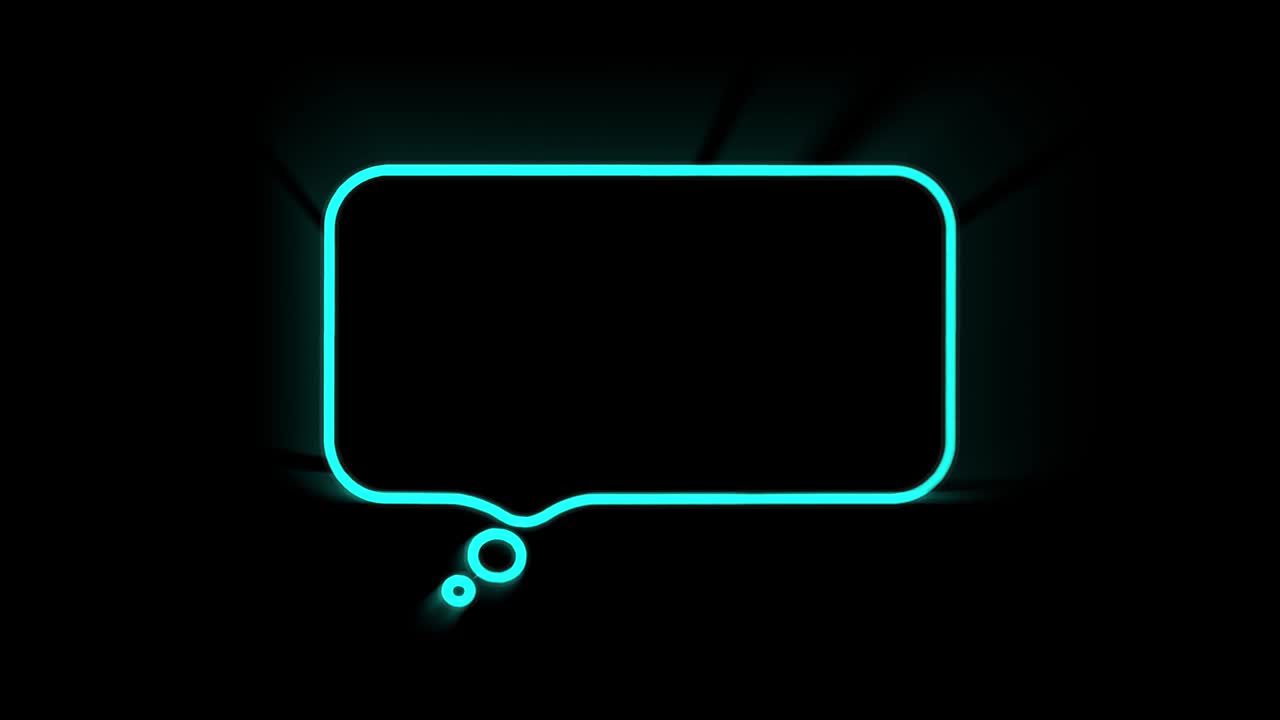 Animated white outlined speech bubble, chat balloon icon. Pictogram, comic book, anime. Useful for web site, banner, greeting cards, apps and social media posts. Chroma key, black screen background.