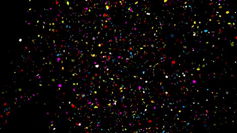 colorful confetti on black background