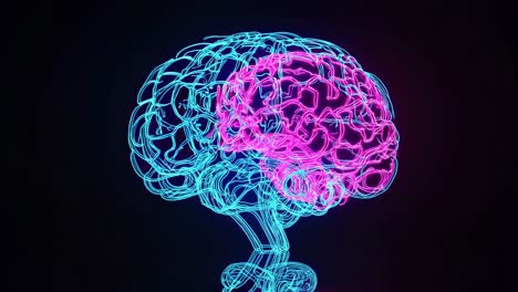 glowing neon brain visualization