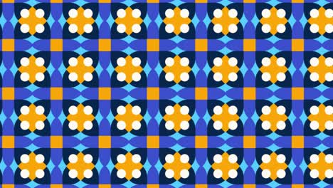 animación de patrón de mosaico transparente con signos florales. panorámica