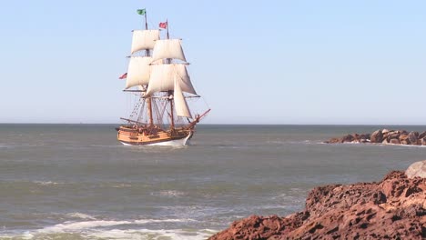 a tall master schooner sails on the high seas 4