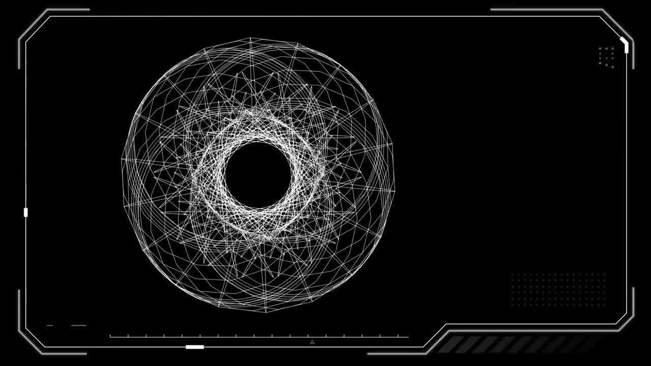 Futuristic circles animated in empty frame