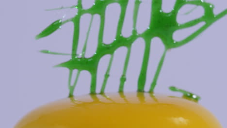 close-up of a decorated dessert