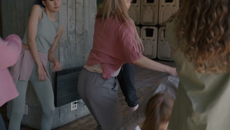 group of women practicing contemporary dance