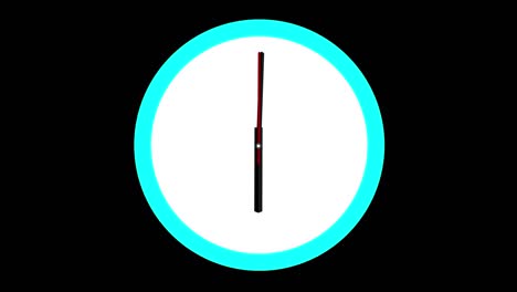 Clock timelapse looping 12 hours - Clock - Wall clock - Minimal abstract motion 3d rendering clock time concept time lapse hours - Clock Time Lapse - Clock time lapse loopable - 12 hours timelapse - Blue color clock loop - Black Background - Clock Time