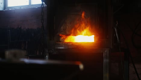 blacksmith forge with hot metal