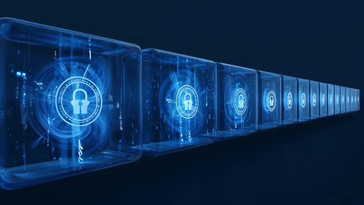 Abstract Representation of Data Security and Blockchain Technology