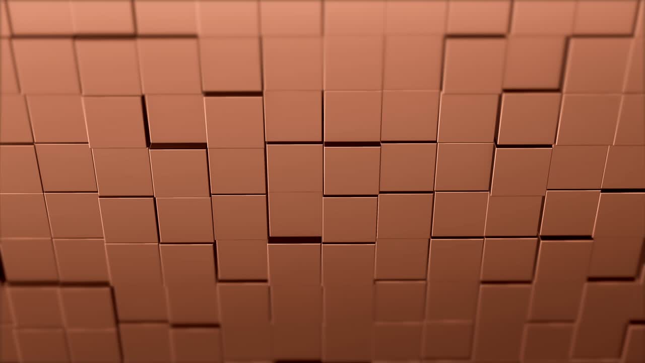 fondo abstracto con pared marrón de superficie cúbica en movimiento.