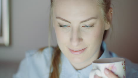 smiling woman working on laptop