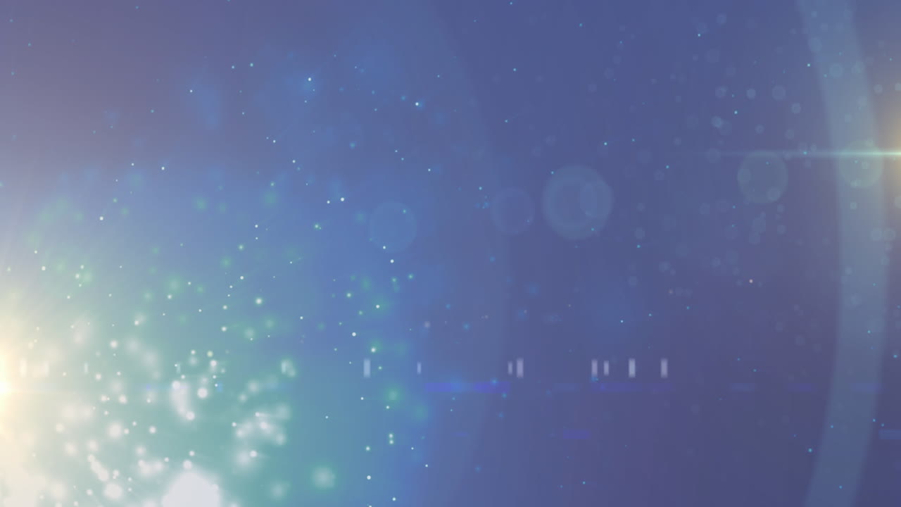 파란색 배경에 있는 빛의 반점들의 애니메이션