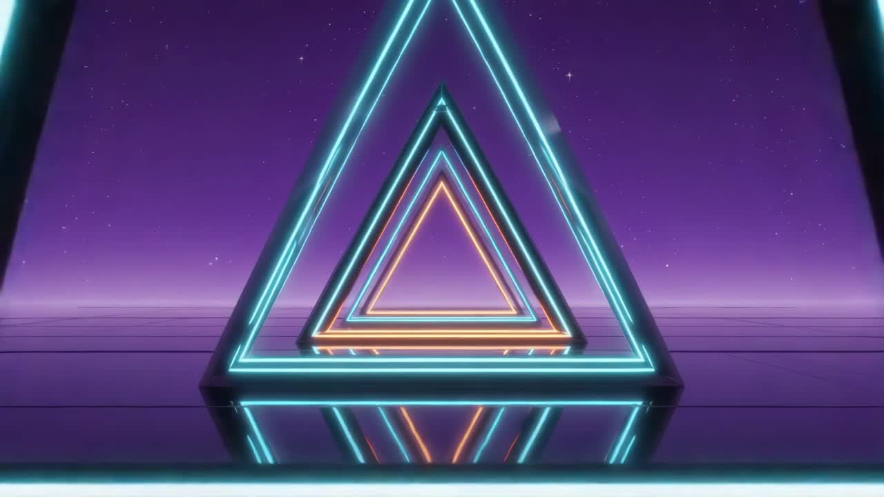 túnel de triángulo de neón