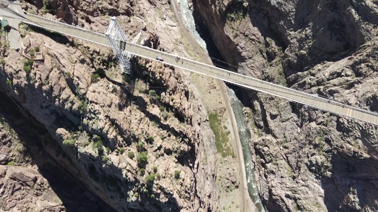 Overhead view of bridge at Royal Gorge in Colorado