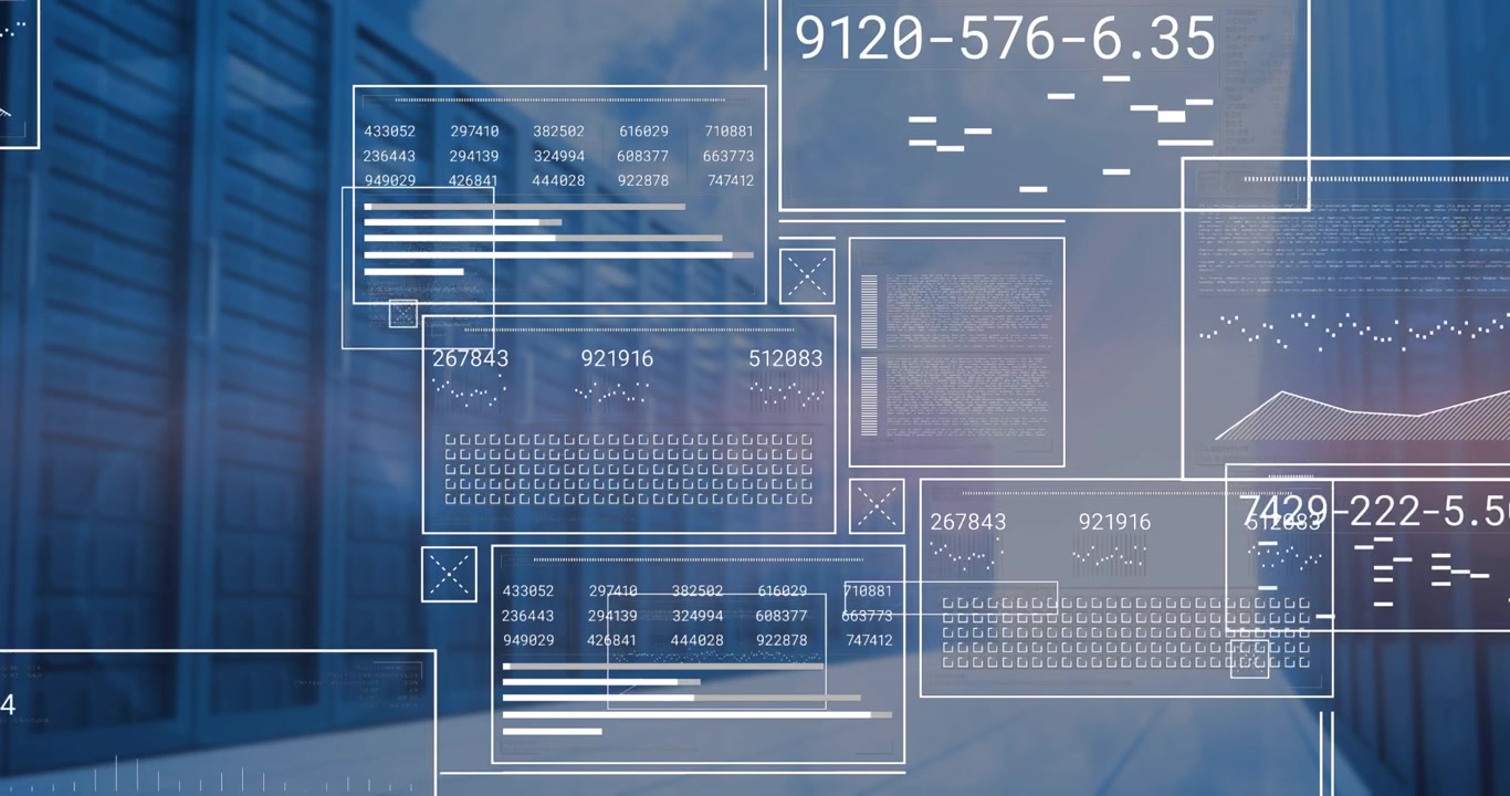 Animation of data processing over computer servers
