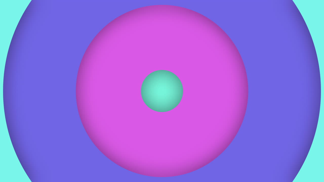 Animación abstracta de círculos coloridos que se expanden y contraen