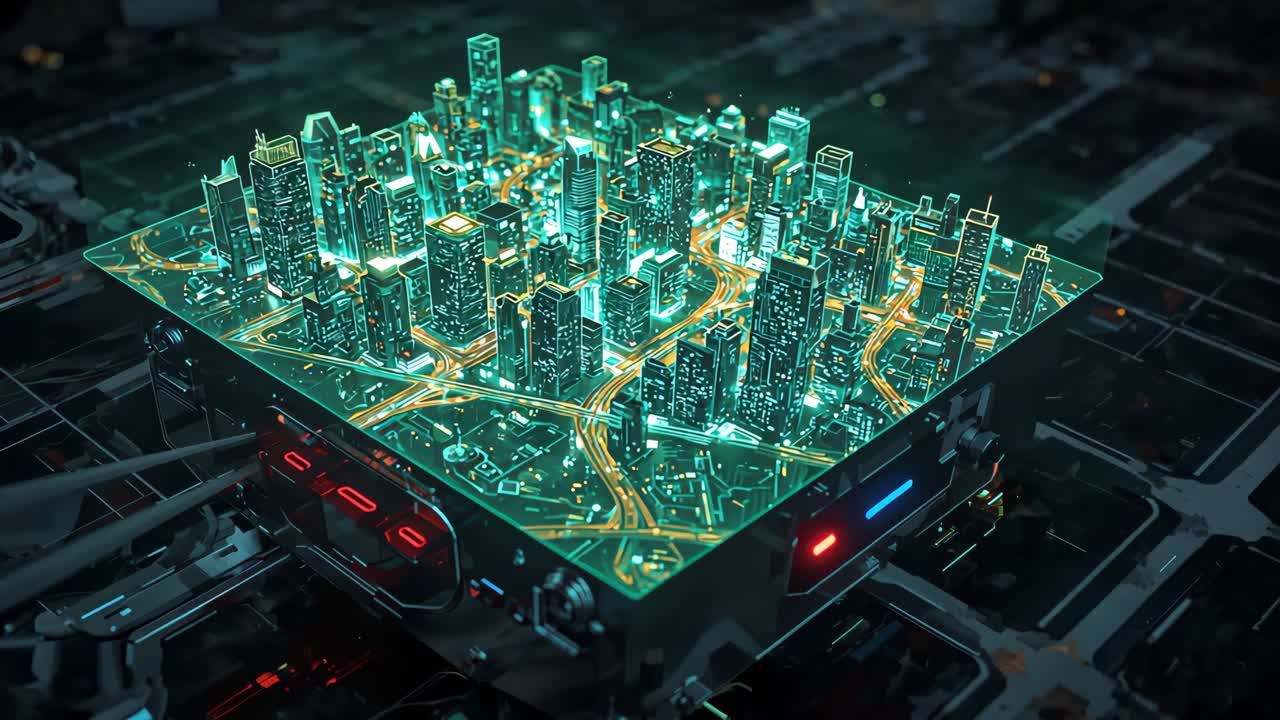 미래의 사이버 크 도시