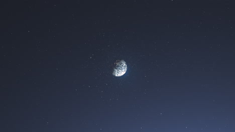 earth and moon in the night sky