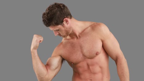 muscular man flexing his muscles