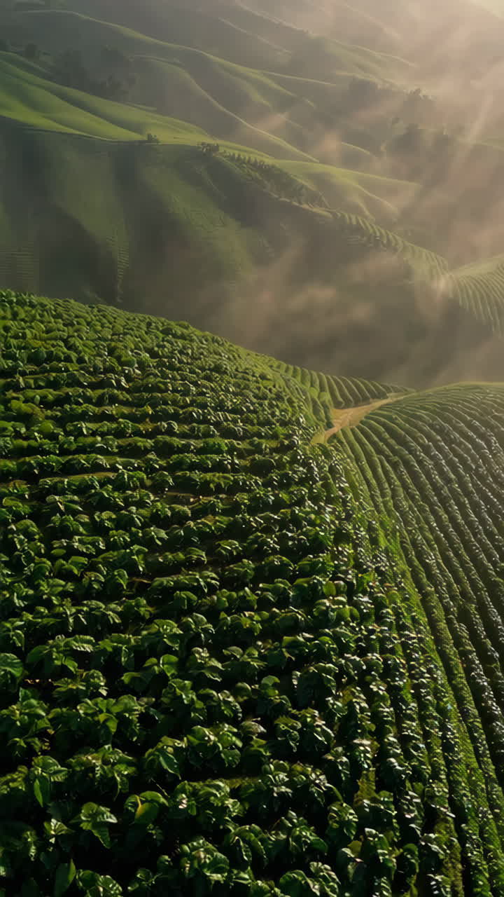 Coffee Plantation Landscape at Sunrise/Sunset