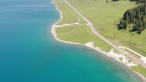 lake and grassland with a sunny day.