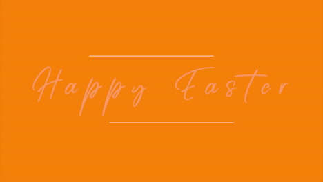 happy easter in simple handwritten font on orange background