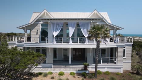 Two-story-beachfront-apartment-Bald-Head-Island-orbiting-aerial