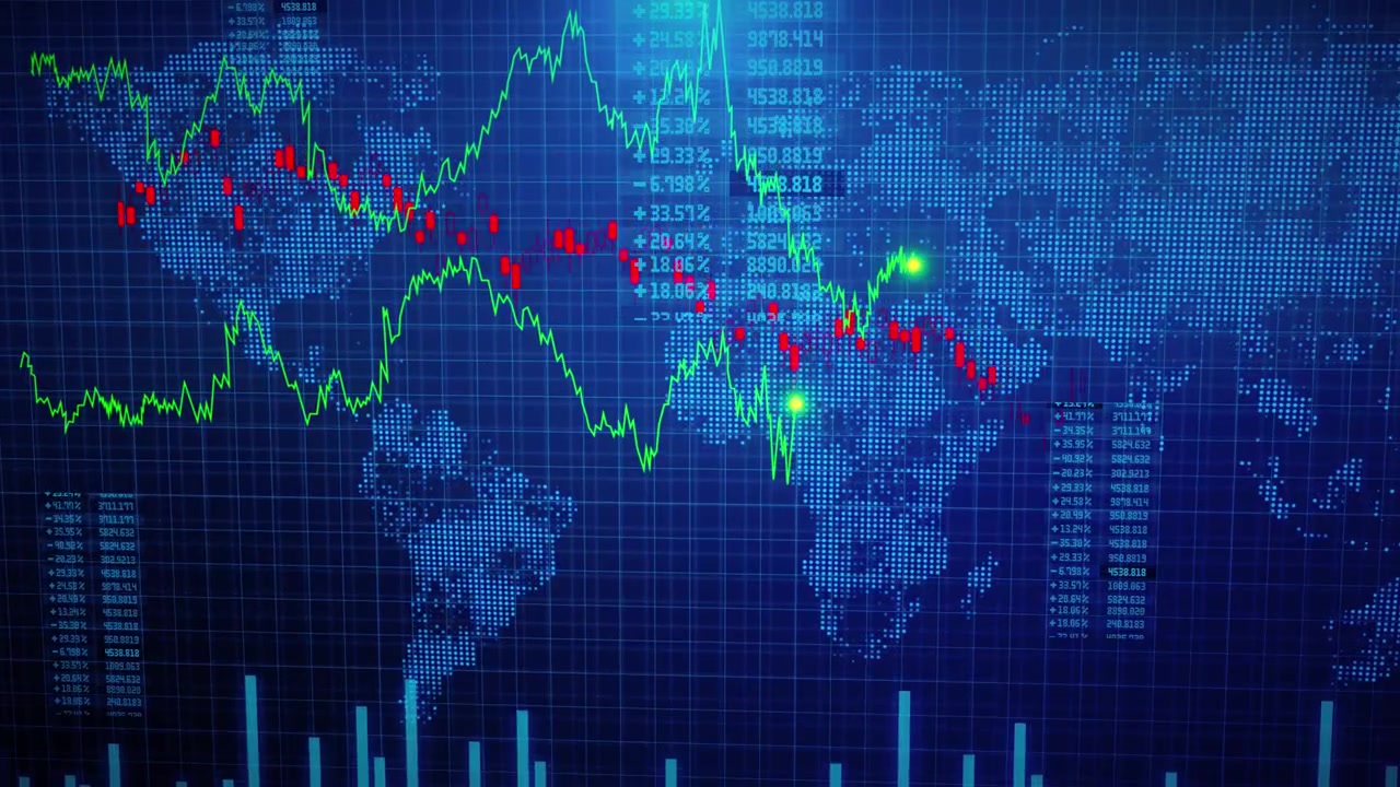 Stock exchange trading investment and financial concept stock market economic graph with diagrams