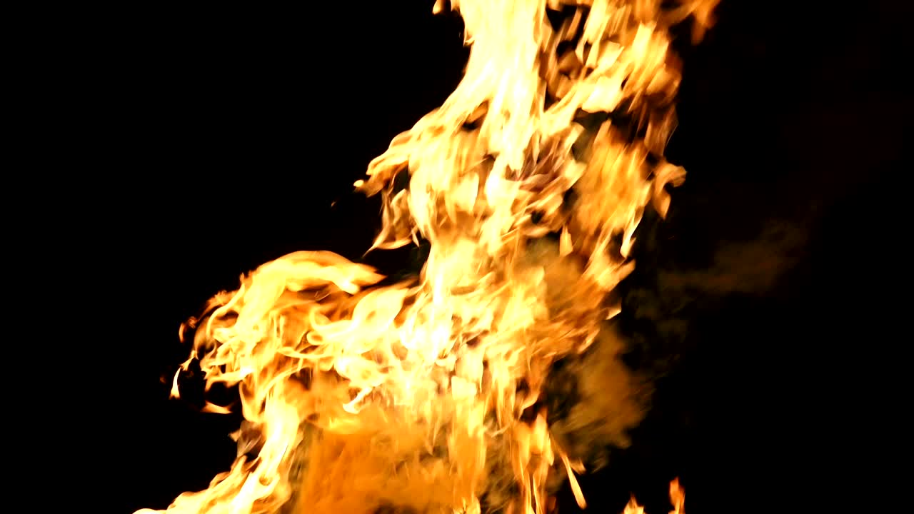 알파 매트 검은색 배경으로 현실적인 불, 루프 가능, 쉬운 통합