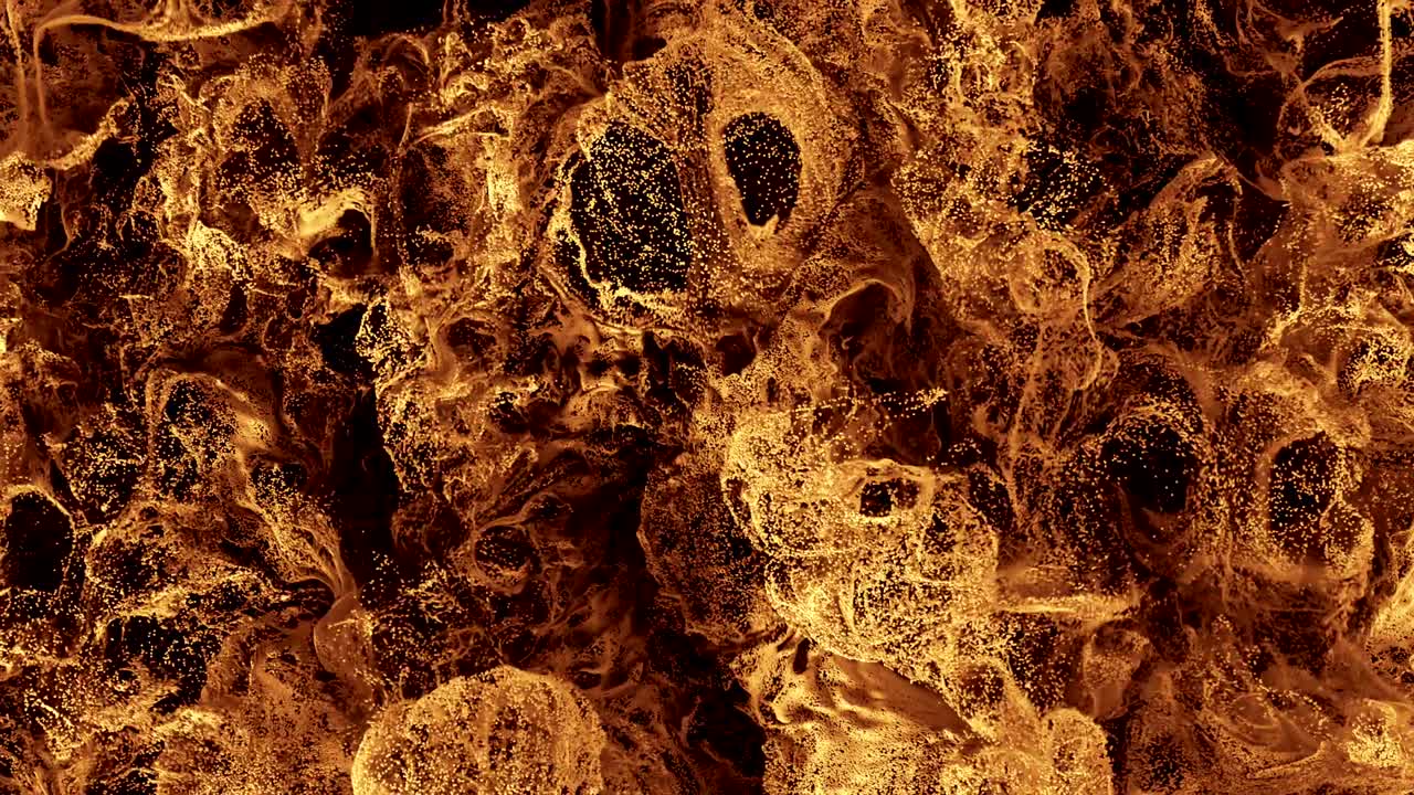 una increíble vista macro de una explosión de polvo de pintura cg.