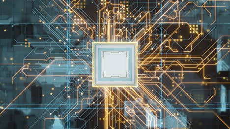 placa de circuitos, electrónica, fondo del ciberespacio, renderización en 3d.
