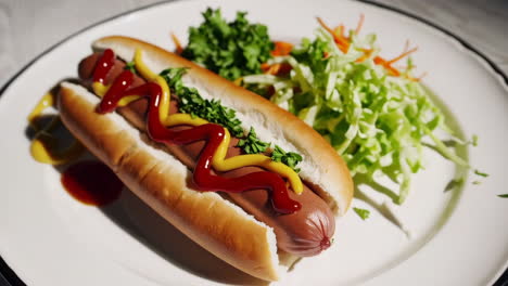 delicious hot dog with toppings