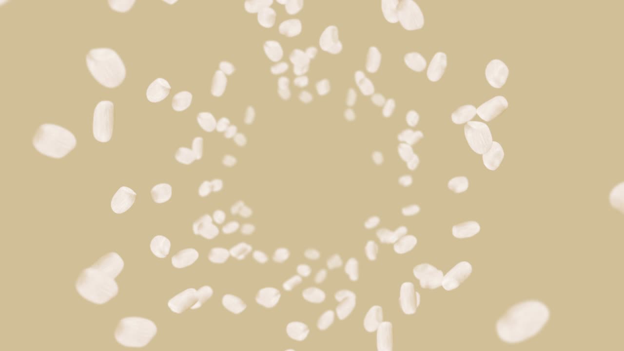 갈색 배경에 많은 을 날려. . 은. 채식주의자. 건강한 음식.  회전의 3d 루프 애니메이션.