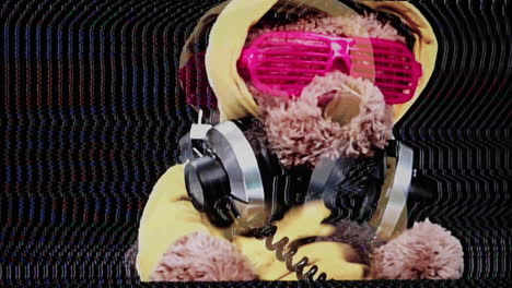 glitching teddy bear dj