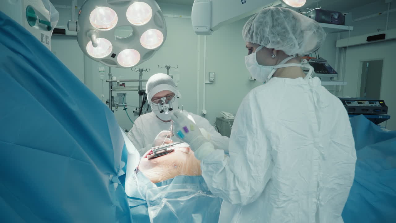 el cirujano inserta tubos de plástico para la cirugía de bypass cardíaco. el cardiólogo con asistentes agrega una nueva vía para el flujo sanguíneo alrededor de la arteria bloqueada en el hospital