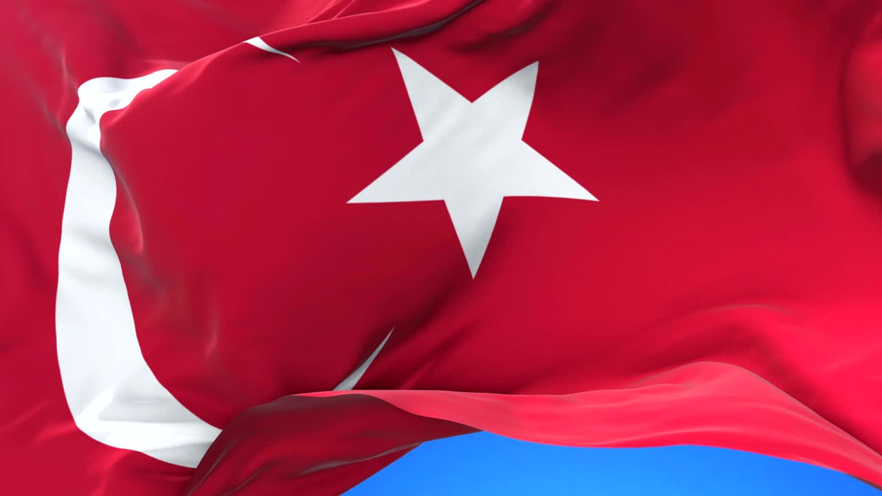 푸른 하늘에서 느리게 바람에 흔들리는 칠면조 발, 루프