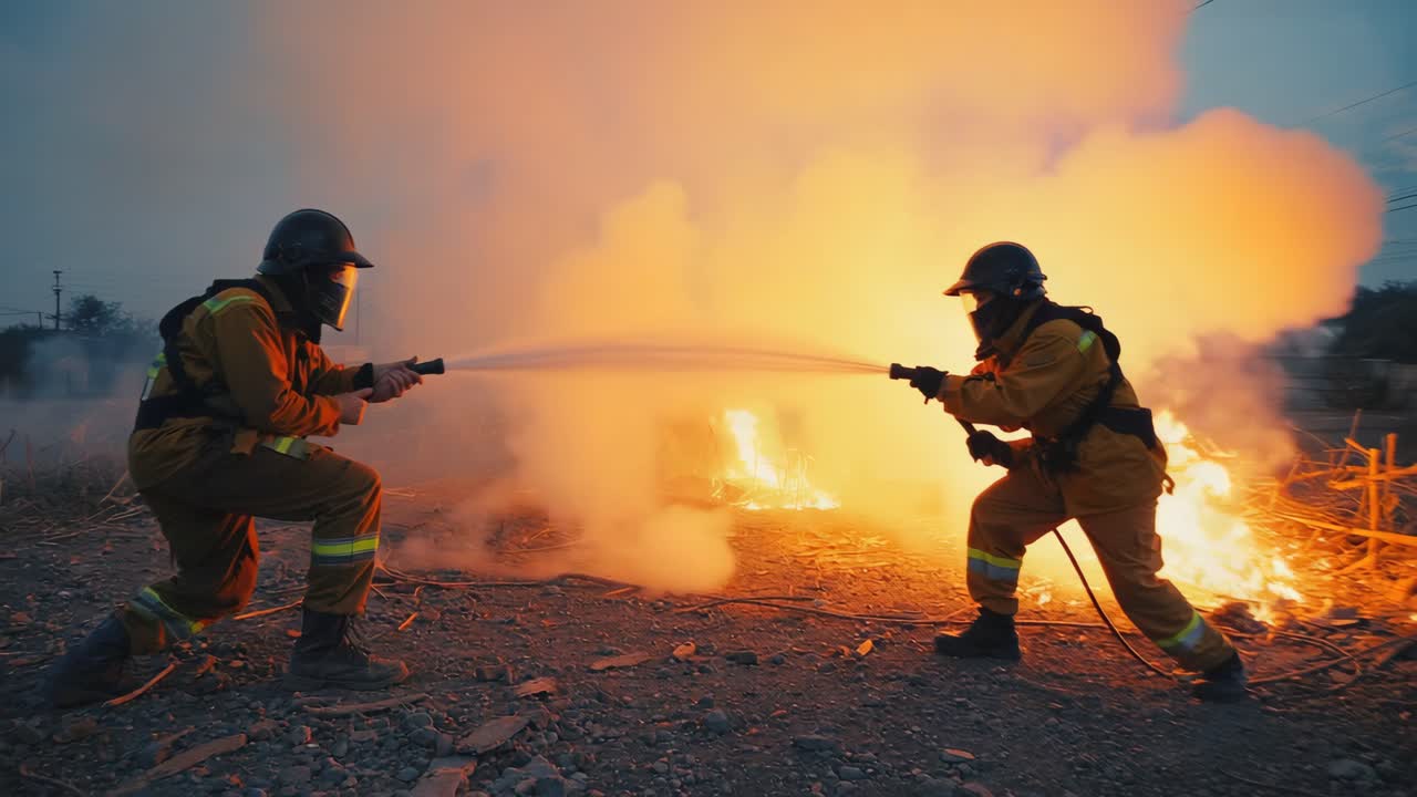 Brandmænd slukker en brand