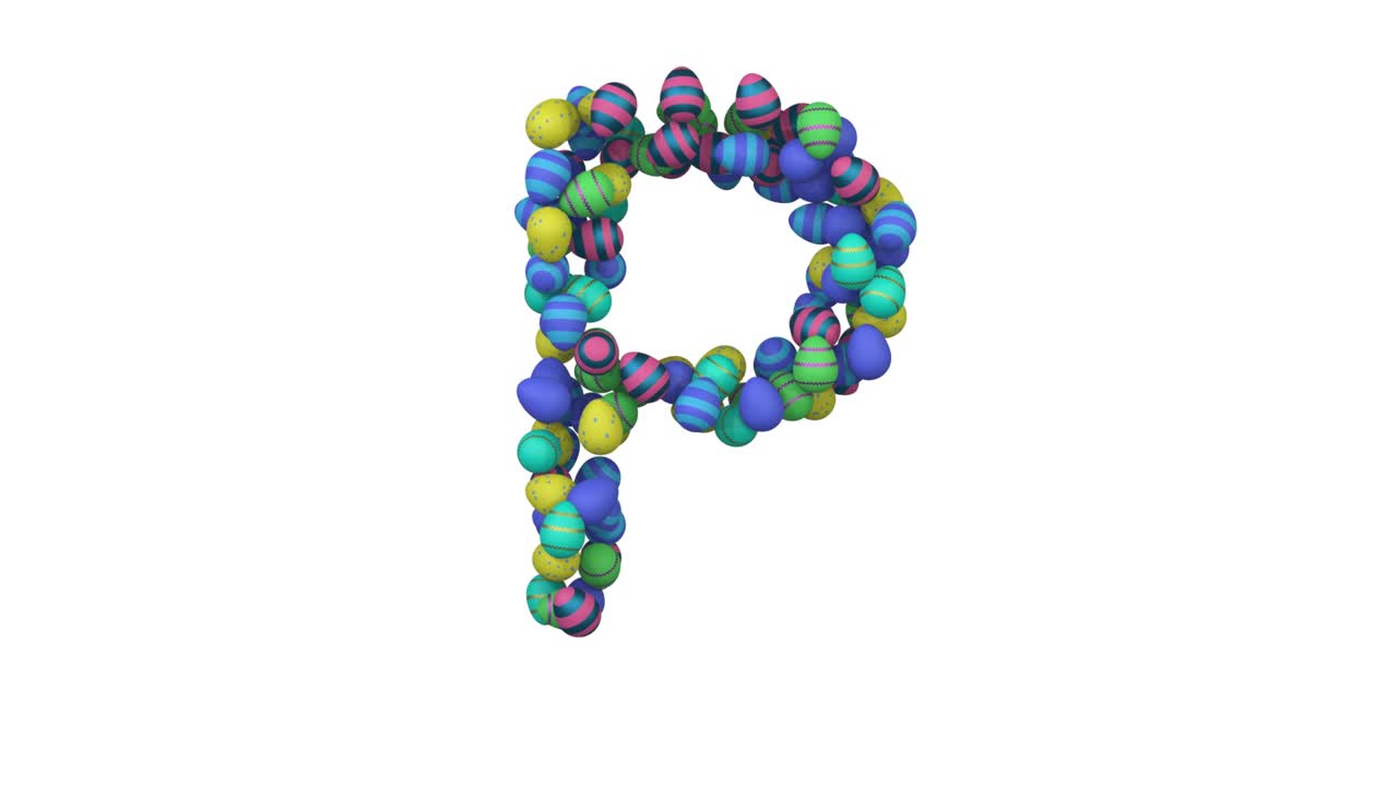 фонт с тематикой пасхального яйца буква p