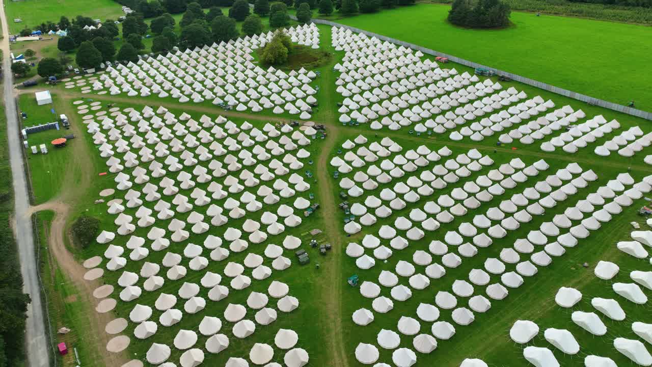 Tented accommodation at an Irish rock festival in Curraghmore Waterford Ireland in summer