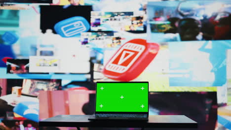 pc screen shows copy space next to social media user interface platforms