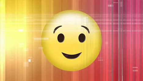 digital animation of winking face emoji against yellow and pink gradient background