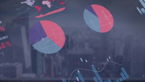 Animación-De-Diagramas-Y-Procesamiento-De-Datos-Sobre-El-Paisaje-Urbano.