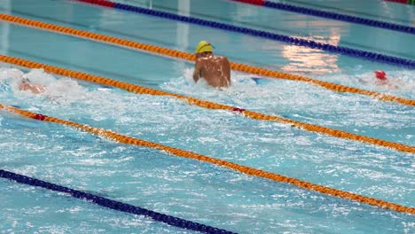 nadadores compitiendo en una competencia de piscina