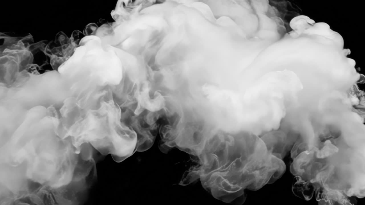 Abstract white smoke cloud art animated overlay, transparent 4K video, alpha channel, ProRes 4444