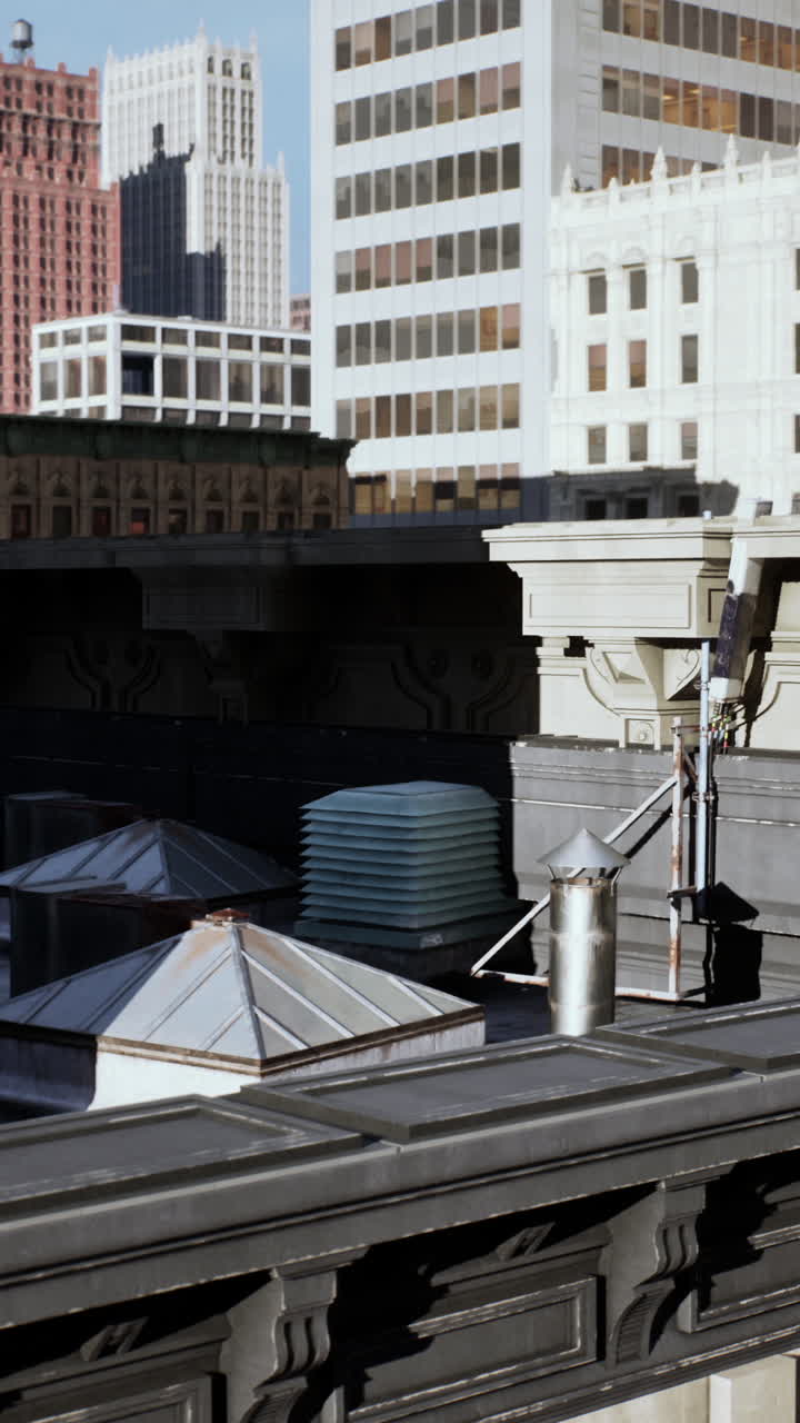 Rooftop View of a City