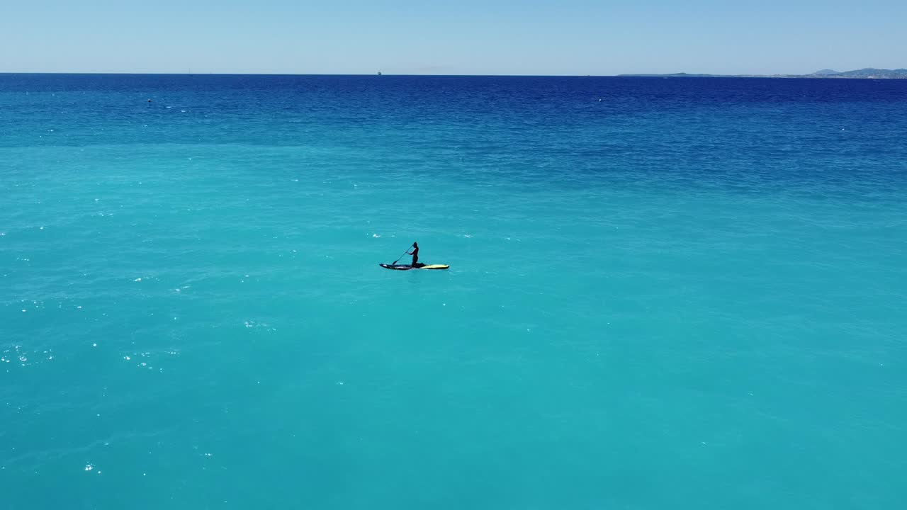 PADDLE SURF NICE COTE D'AZUR BLUE SEA BY DRONE