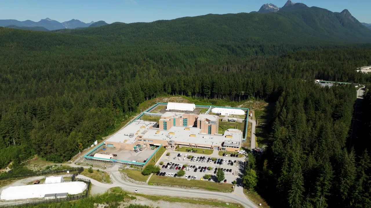 Aerial View of Fraser Regional Correctional Centre In Maple Ridge, British Columbia, Canada.