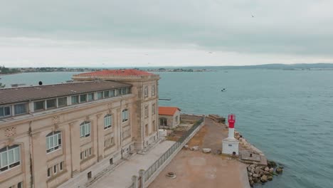 aerial view of the sete marine biology station, universite montpellier