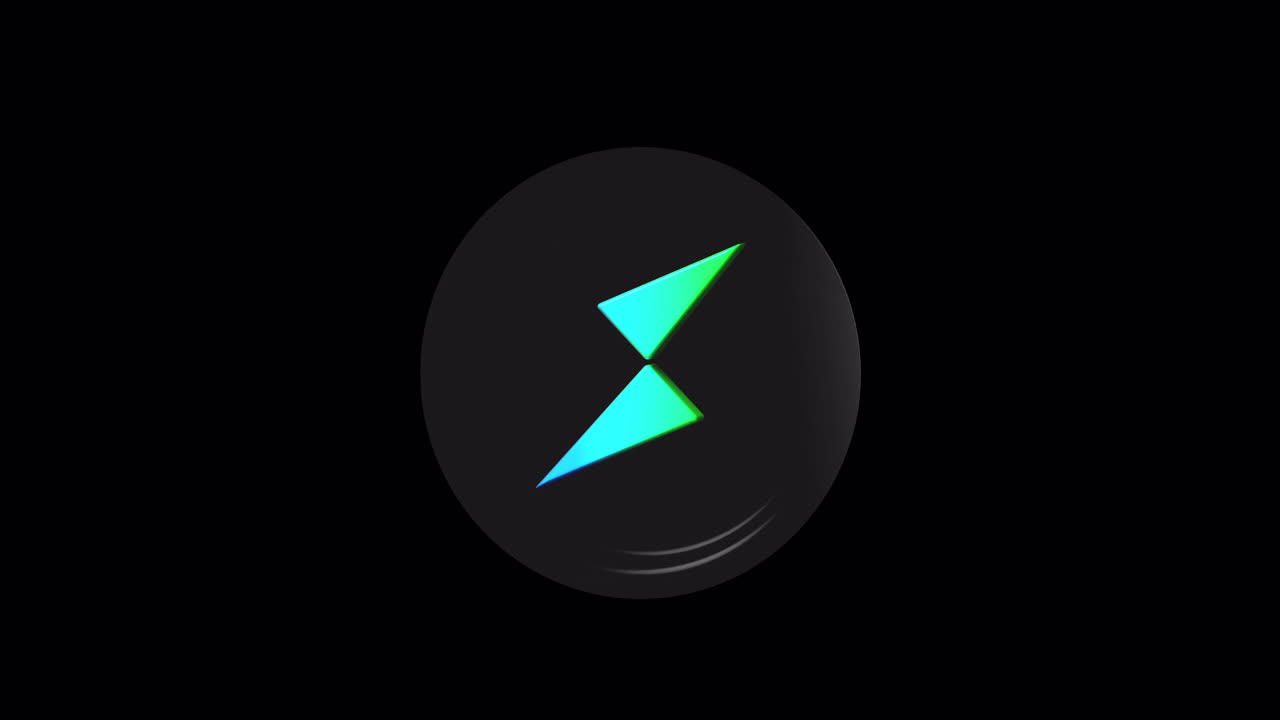 Animated Glowing Arrow Logo Icon on Dark Background